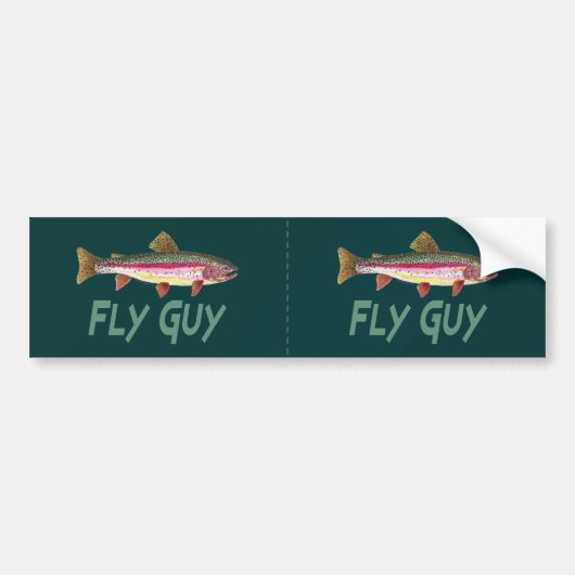 Regenboogforel Fly FIshing Bumpersticker (Voorkant)