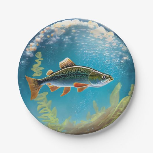 Regenboogforel Flyfishing Papieren Bordje (Voorkant)