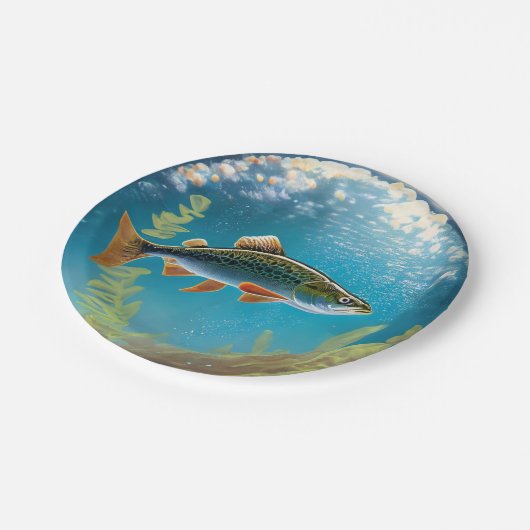 Regenboogforel Flyfishing Papieren Bordje (Gekanteld)