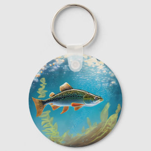 Regenboogforel Flyfishing Sleutelhanger