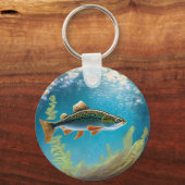 Regenboogforel Flyfishing Sleutelhanger (Voorkant)