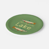 Regenboogforel | Groen leven is beter in het meer Papieren Bordje (Gekanteld)