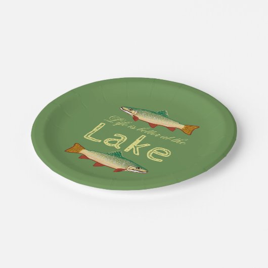 Regenboogforel | Groen leven is beter in het meer Papieren Bordje (Gekanteld)