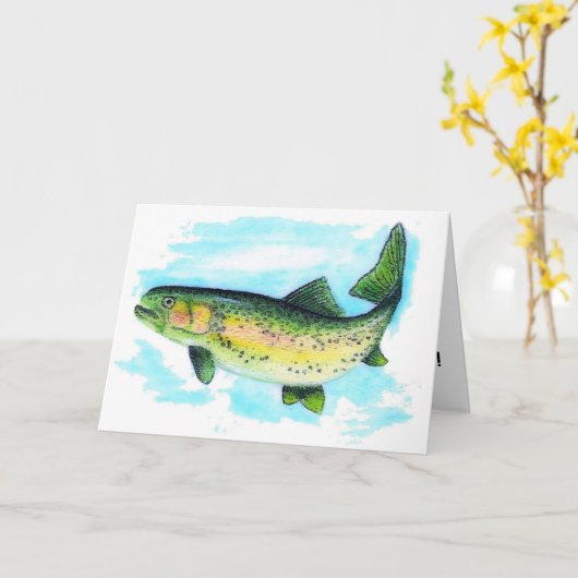 Regenboogforel Grootouders Dag Kaart (grote druk) (Gele Bloem)