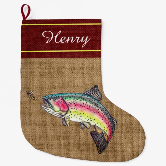 Regenboogforel Grote Kerstsok (Voorkant)