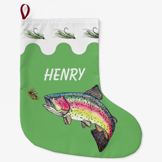 Regenboogforel Grote Kerstsok (Voorkant)