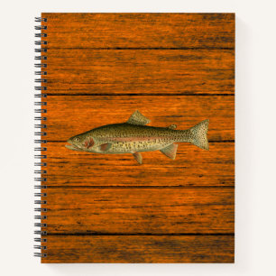 Regenboogforel Houtnerf Spiraal Notebook Notitieboek