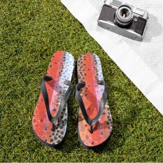 Regenboogforel Huid Abstract Patroon Teenslippers
