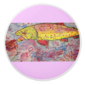 Regenboogforel Keramische Knop (Voorkant)