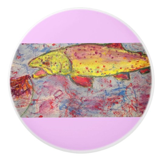 Regenboogforel Keramische Knop (Voorkant)