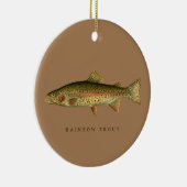 Regenboogforel kerstversiering keramisch ornament (Rechts)
