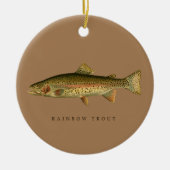 Regenboogforel kerstversiering keramisch ornament (Voorkant)
