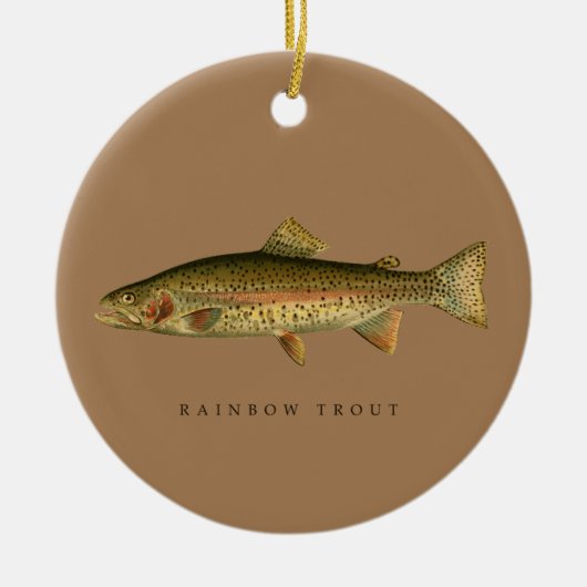 Regenboogforel kerstversiering keramisch ornament (Voorkant)