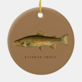 Regenboogforel kerstversiering keramisch ornament (Achterkant)