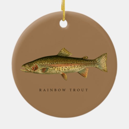 Regenboogforel kerstversiering keramisch ornament (Achterkant)