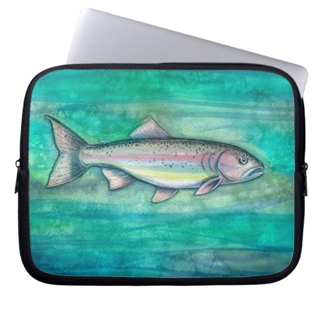 Regenboogforel Kunst Laptophoes Laptop Sleeve (Voorkant)