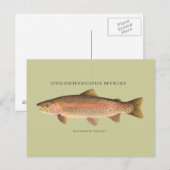 Regenboogforel met  illustratie briefkaart (Voorkant / Achterkant)