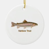Regenboogforel (met titel) keramisch ornament (Voorkant)