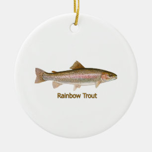 Regenboogforel (met titel) keramisch ornament