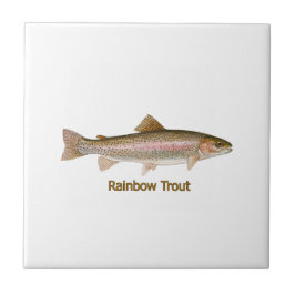 Regenboogforel (met titel) tegeltje