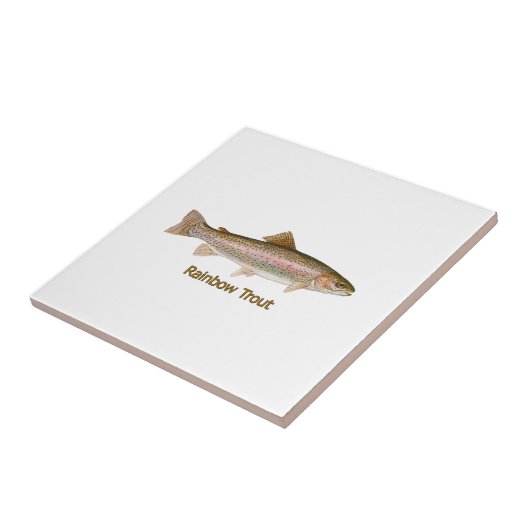 Regenboogforel (met titel) tegeltje (Zijkant)