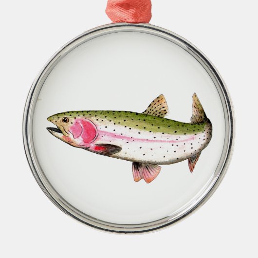 Regenboogforel Metalen Ornament (Voorkant)