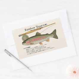 Regenboogforel (Oncorhynchus mykiss) – Japans Rechthoekige Sticker