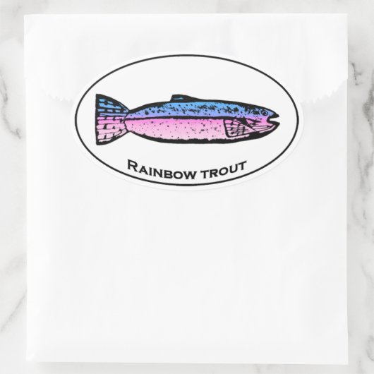 Regenboogforel ovale Logo Ovale Sticker (Tas)