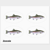 Regenboogforel Ovale Sticker (Vel)
