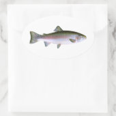 Regenboogforel Ovale Sticker (Tas)