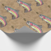 Regenboogforel pompen van vliegende aas cadeaupapier (Hoek)