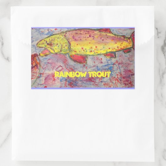 regenboogforel rechthoekige sticker (Tas)