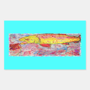 regenboogforel schermweergave rechthoekige sticker