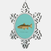 Regenboogforel sneeuwvlok ingelijst Ornament (Rechts)