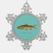 Regenboogforel sneeuwvlok ingelijst Ornament (Voorkant)