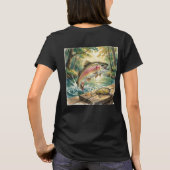 Regenboogforel springend in bosbeek aquarel t-shirt (Achterkant)