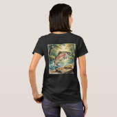 Regenboogforel springend in bosbeek aquarel t-shirt (Achterkant volledig)