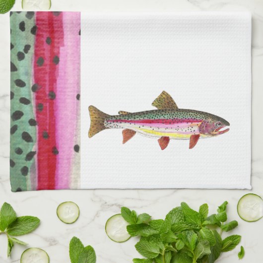 Regenboogforel Theedoek (Gevouwen)