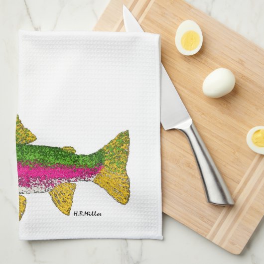 Regenboogforel Theedoek (Quarter Fold)