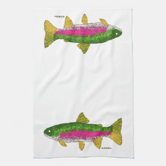 Regenboogforel Theedoek (Verticaal)