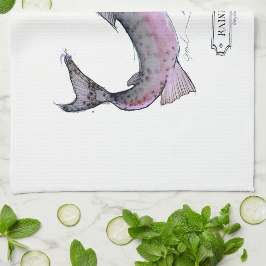 Regenboogforel, tongofernandes theedoek (Gevouwen)