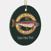 Regenboogforel Vangsten en lossen Keramisch Ornament (Rechts)