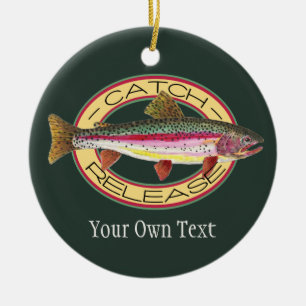 Regenboogforel Vangsten en lossen Keramisch Ornament