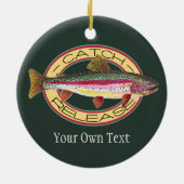 Regenboogforel Vangsten en lossen Keramisch Ornament (Achterkant)