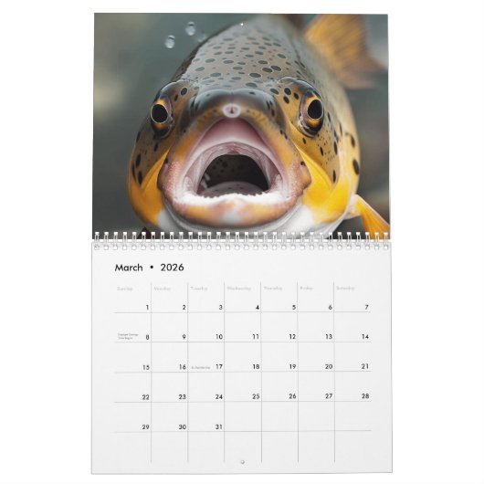 Regenboogforel Vis 2024 Kalender (Mar 2026)