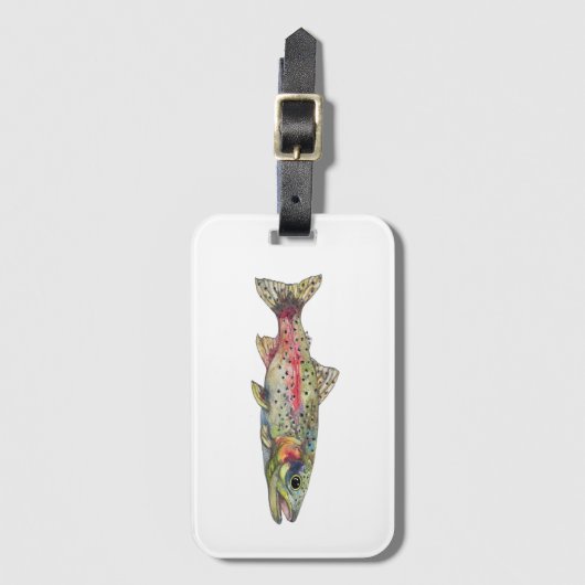 Regenboogforel Vis Bagage Label (Voorkant (verticaal))