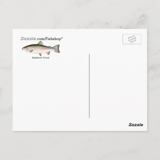 Regenboogforel vis briefkaart (Achterkant)