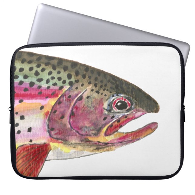 Regenboogforel vis laptop sleeve (Voorkant)