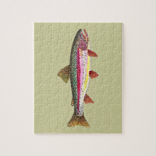 Regenboogforel vis legpuzzel (Verticaal)
