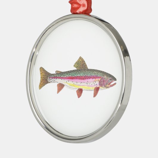 Regenboogforel vis metalen ornament (Links)